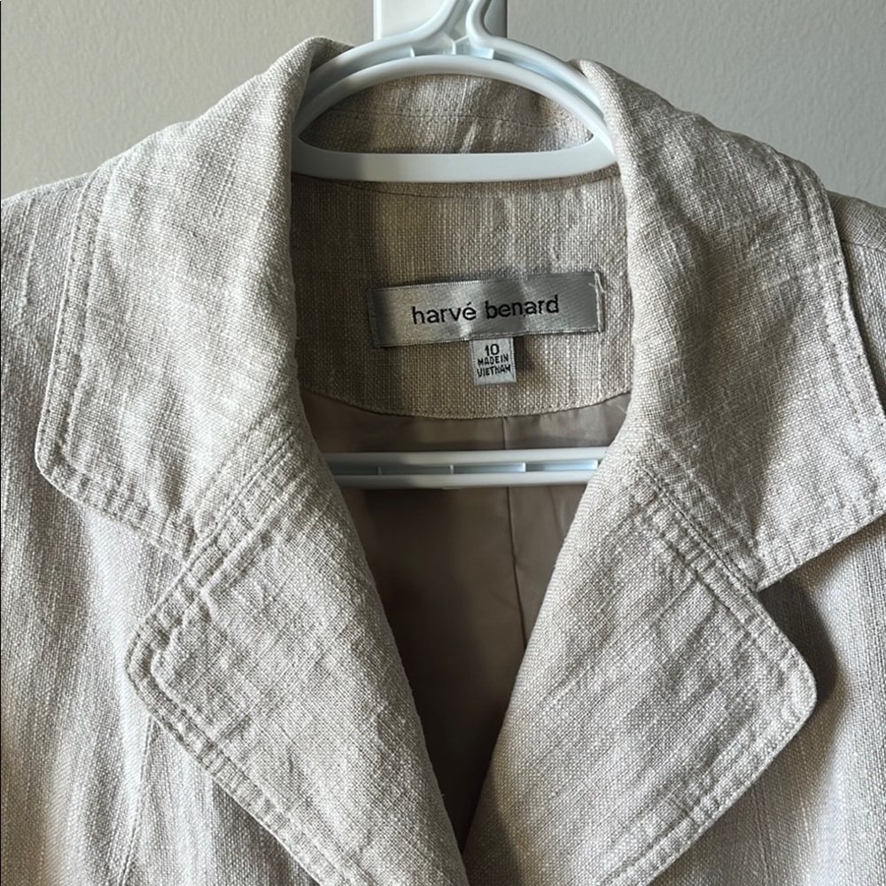 🦞5/$20🦞Harvé Benard Linen Beige Blazer Sz 10